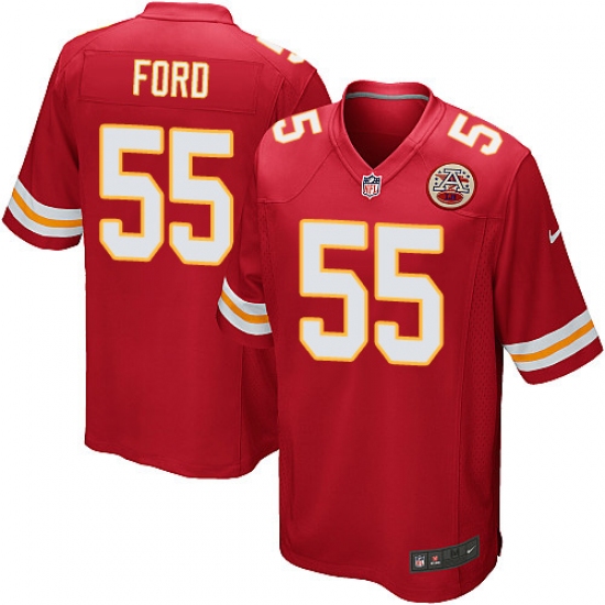Men's Nike Kansas City Chiefs #55 Dee Ford Game Red Team Color NFL Jersey - Ujersey