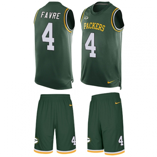 Men's Nike Green Bay Packers #4 Brett Favre Limited Green Tank Top Suit NFL Jersey - Ujersey