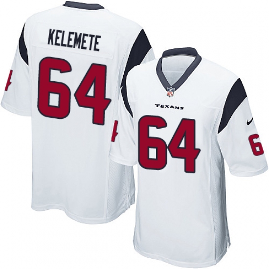 Men's Nike Houston Texans #64 Senio Kelemete Game White NFL Jersey - Ujersey