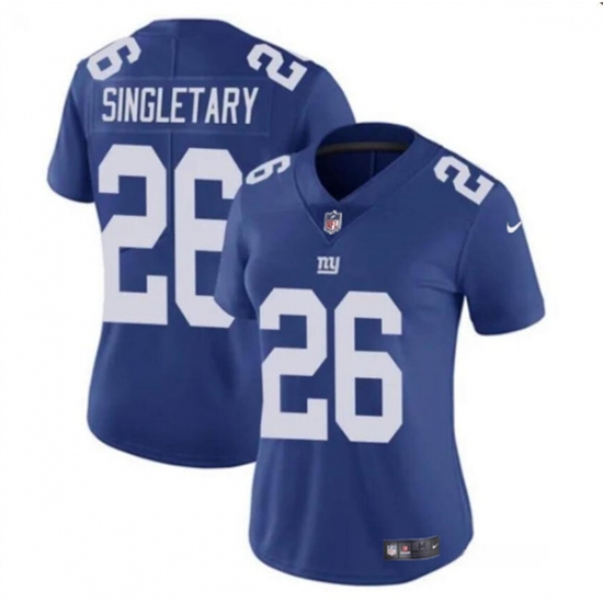 Women's New York Giants #26 Devin Singletary Blue Vapor Stitched Jersey(Run Small) - Ujersey