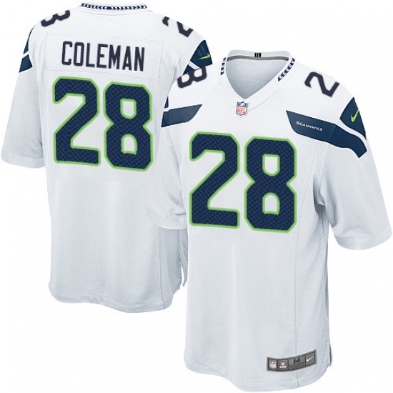 Men's Nike Seattle Seahawks #28 Justin Coleman Game White NFL Jersey - Ujersey