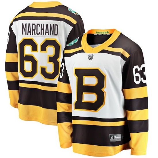 Youth Boston Bruins #63 Brad Marchand White 2019 Winter Classic Fanatics Branded Breakaway NHL Jersey - Ujersey