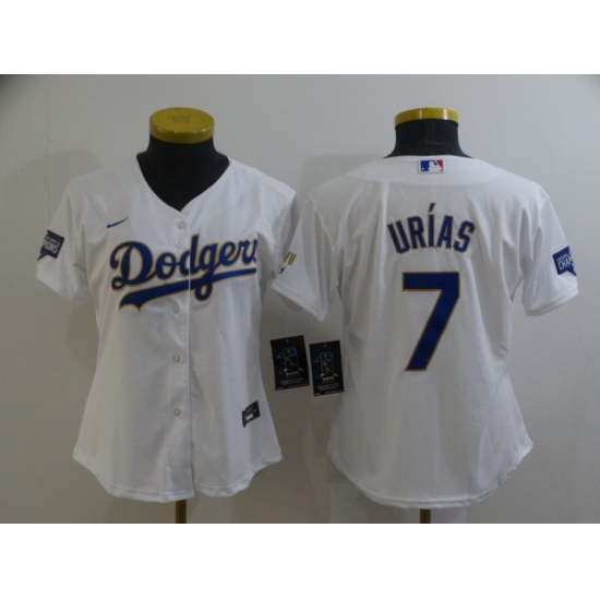 Women's Nike Los Angeles Dodgers #7 Julio Urias White Champions Authentic Jersey - Ujersey
