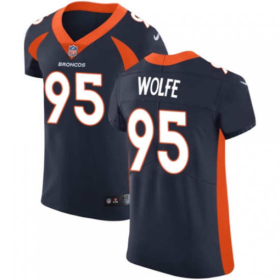 Men's Nike Denver Broncos #95 Derek Wolfe Navy Blue Alternate Vapor Untouchable Elite Player NFL Jersey - Ujersey