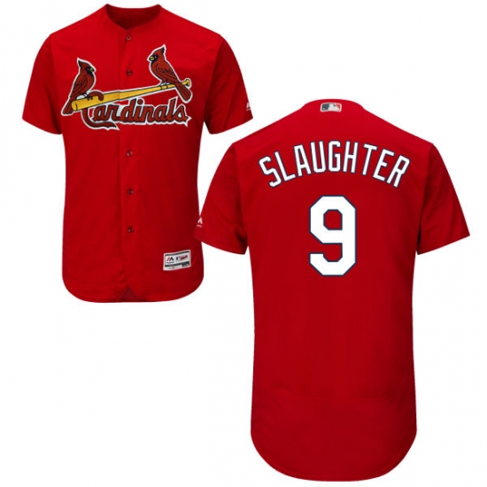 Men's Majestic St. Louis Cardinals #9 Enos Slaughter Red Alternate Flex Base Authentic Collection MLB Jersey - Ujersey