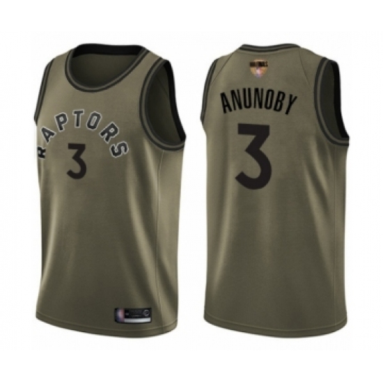 Youth Toronto Raptors #3 OG Anunoby Swingman Green Salute to Service 2019 Basketball Finals Bound Jersey - Ujersey