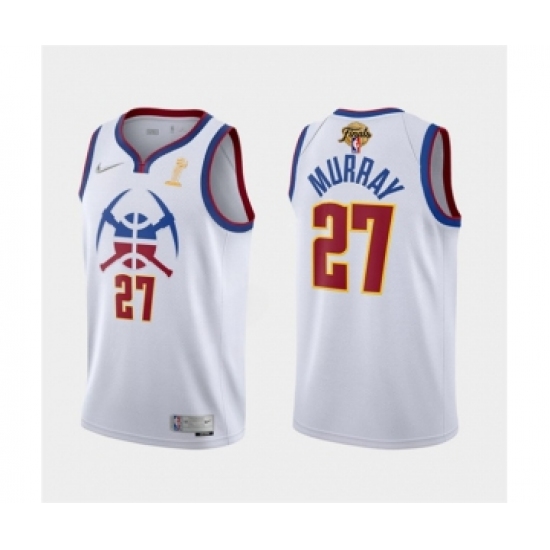 Men's Denver Nuggets #27 Jamal Murray White 2023 Finals Champions Earned Edition Stitched Basketball Jersey - Ujersey