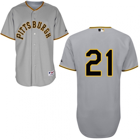 Men's Majestic Pittsburgh Pirates #21 Roberto Clemente Replica Grey 1953 Turn Back The Clock MLB Jersey - Ujersey