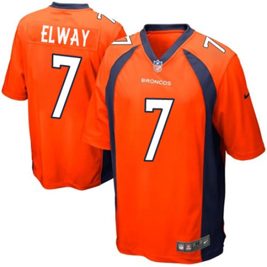 Men's Nike Denver Broncos #7 John Elway Game Orange Team Color NFL Jersey - Ujersey