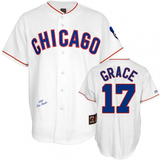 Men's Mitchell and Ness Chicago Cubs #17 Mark Grace Replica White 1988 Throwback MLB Jersey - Ujersey