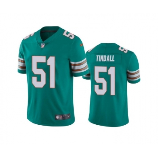 Men's Miami Dolphins #51 Channing Tindall Aqua Color Rush Limited Stitched Football Jersey