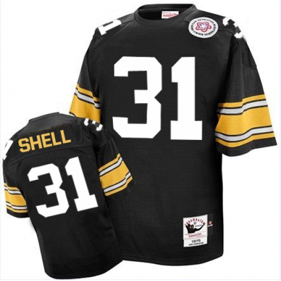 Mitchell And Ness Pittsburgh Steelers #31 Donnie Shell Black Team Color Authentic Throwback NFL Jersey - Ujersey