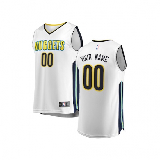 Youth Denver Nuggets Fanatics Branded White Fast Break Custom Replica Jersey - Association Edition - Ujersey