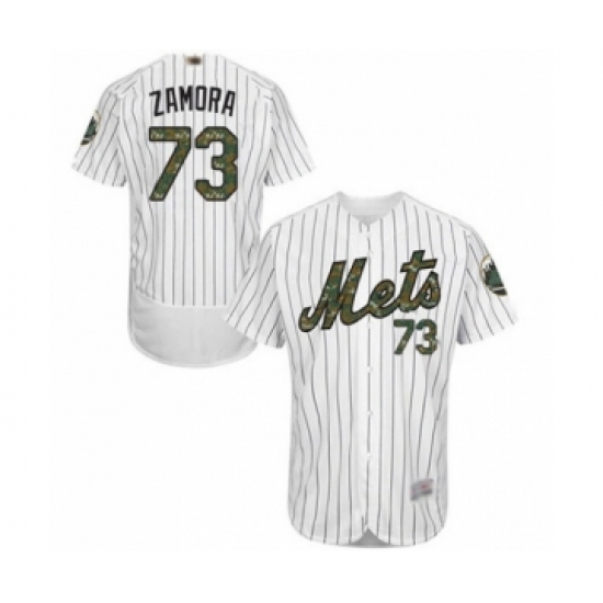 Men's New York Mets #73 Daniel Zamora Authentic White 2016 Memorial Day Fashion Flex Base Baseball Player Jersey