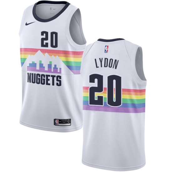 Youth Nike Denver Nuggets #20 Tyler Lydon Swingman White NBA Jersey - City Edition - Ujersey