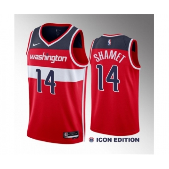 Men's Washington Wizards #14 Landry Shamet Red 2023 Draft Icon Edition Stitched Jersey - Ujersey