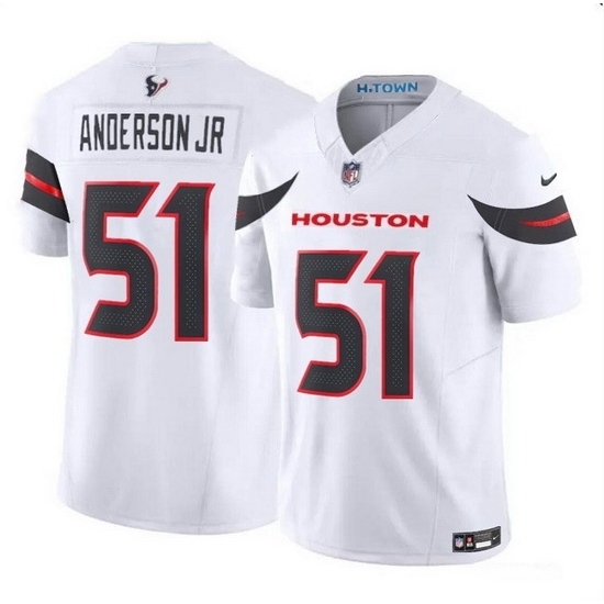 Youth Houston Texans #51 Will Anderson Jr White 2024 Vapor F U S E Limited Stitched Jersey