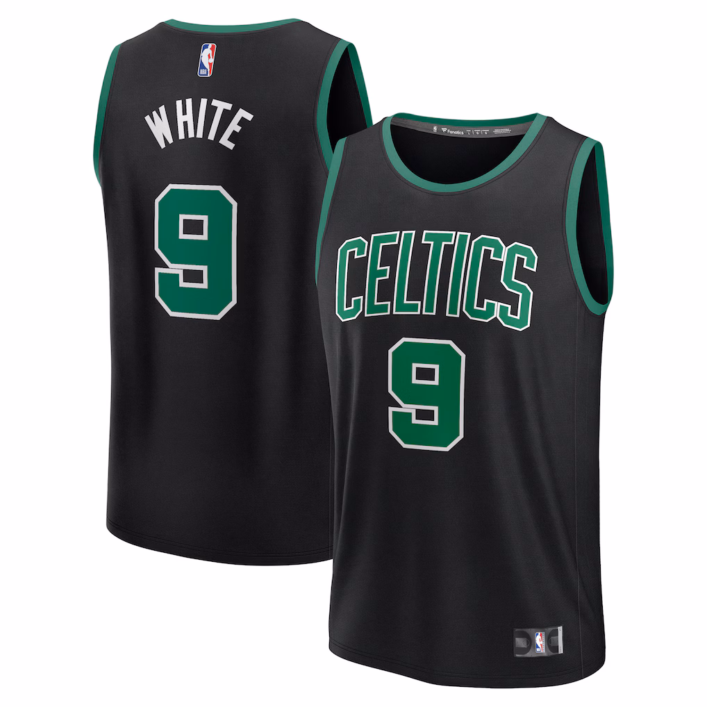 Men's Boston Celtics Derrick White Fanatics Black Fast Break Replica Player Jersey - Statement Edition - ujerseystore