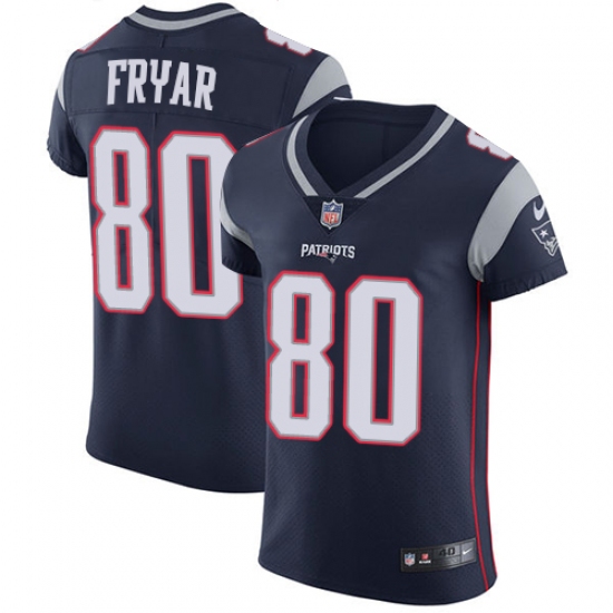 Men's Nike New England Patriots #80 Irving Fryar Navy Blue Team Color Vapor Untouchable Elite Player NFL Jersey - Ujersey