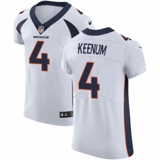 Men's Nike Denver Broncos #4 Case Keenum White Vapor Untouchable Elite Player NFL Jersey - Ujersey