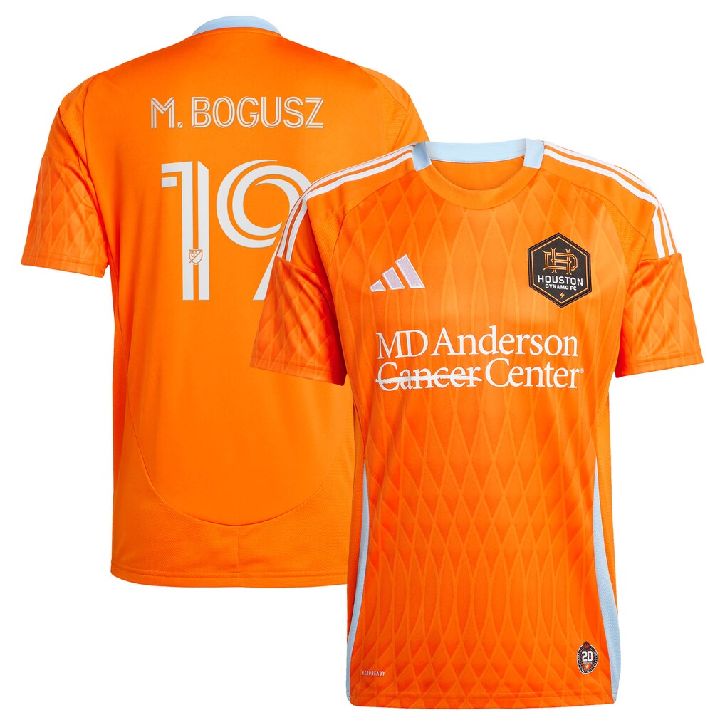 Men's Houston Dynamo FC Mateusz Bogusz adidas Orange 2025 Season 20 Replica Jersey - Ujersey