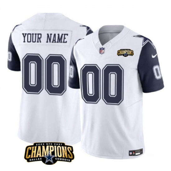 Men's Dallas Cowboys Active Player Custom White Navy 2023 F.U.S.E. NFC East Champions Patch Football Stitched Jersey - Ujersey