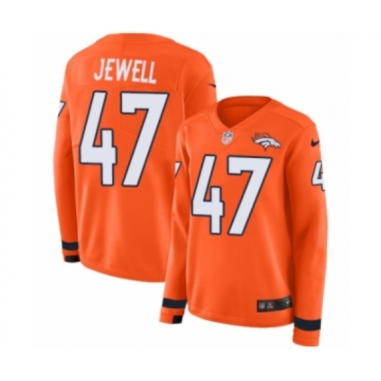 Women's Nike Denver Broncos #47 Josey Jewell Limited Orange Therma Long Sleeve NFL Jersey - Ujersey