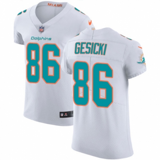 Men's Nike Miami Dolphins #86 Mike Gesicki White Vapor Untouchable Elite Player NFL Jersey - Ujersey