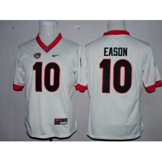 Georgia Bulldogs 10 Jacob Eason White Youth College Football Jersey - Ujersey