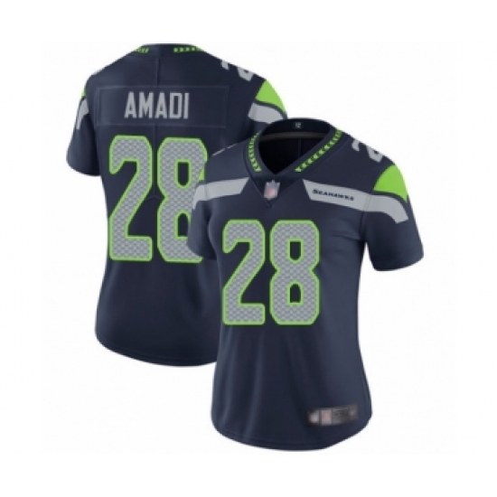 Women's Seattle Seahawks #28 Ugo Amadi Navy Blue Team Color Vapor Untouchable Limited Player Football Jersey - Ujersey