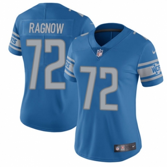 Women's Nike Detroit Lions #72 Frank Ragnow Blue Team Color Vapor Untouchable Elite Player NFL Jersey - Ujersey