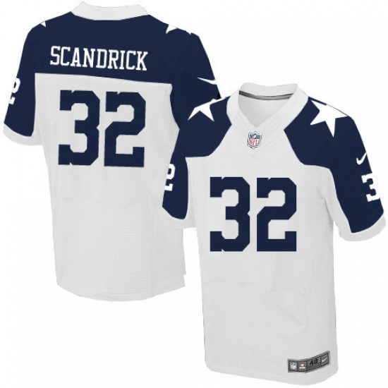 Men's Nike Dallas Cowboys #32 Orlando Scandrick Elite White Throwback Alternate NFL Jersey - Ujersey