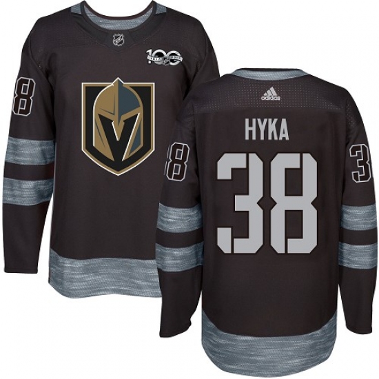 Men's Adidas Vegas Golden Knights #38 Tomas Hyka Authentic Black 1917-2017 100th Anniversary NHL Jersey