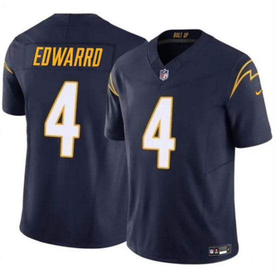 Men's Los Angeles Chargers #4 Gus Edwards Navy 2024 F.U.S.E. Vapor Limited Football Stitched Jersey - Ujersey