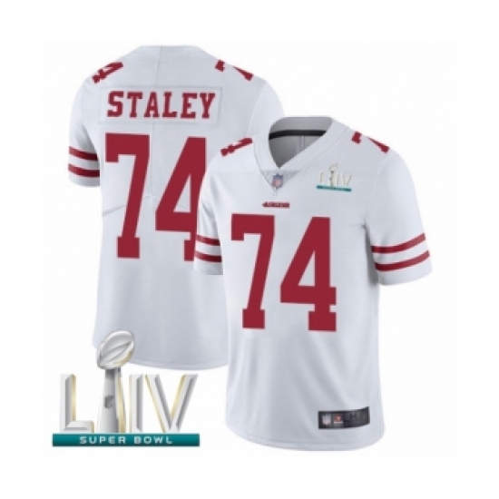 Youth San Francisco 49ers #74 Joe Staley White Vapor Untouchable Limited Player Super Bowl LIV Bound Football Jersey - Ujersey