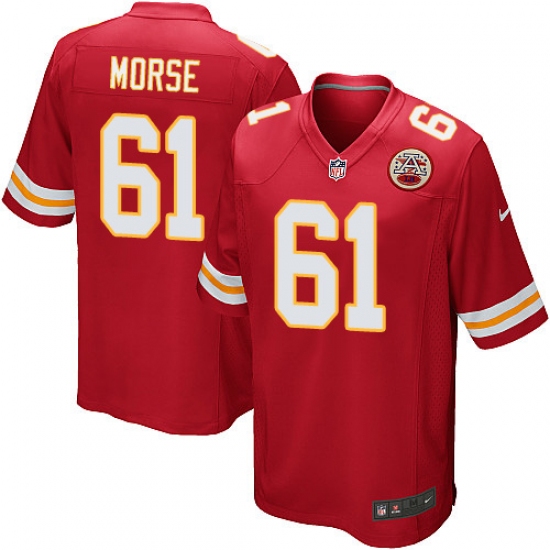 Men's Nike Kansas City Chiefs #61 Mitch Morse Game Red Team Color NFL Jersey - Ujersey
