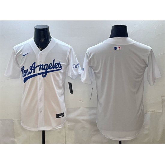 Men's Los Angeles Dodgers Blank White Alternate Stadium Stitched Baseball Jersey - Ujersey