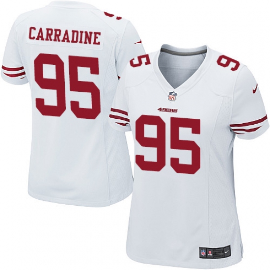 Women's Nike San Francisco 49ers #95 Cornellius Carradine Game White NFL Jersey - Ujersey