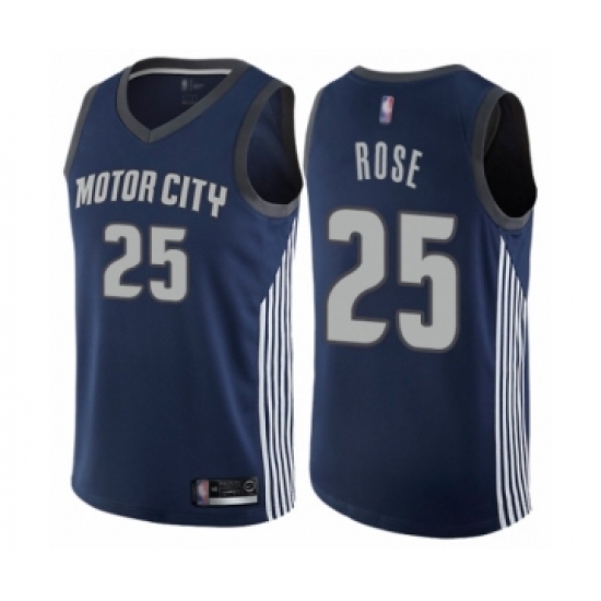 Youth Detroit Pistons #25 Derrick Rose Swingman Navy Blue Basketball Jersey - City Edition - Ujersey