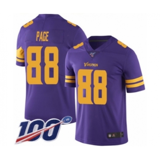 Men's Minnesota Vikings #88 Alan Page Limited Purple Rush Vapor Untouchable 100th Season Football Jersey - Ujersey