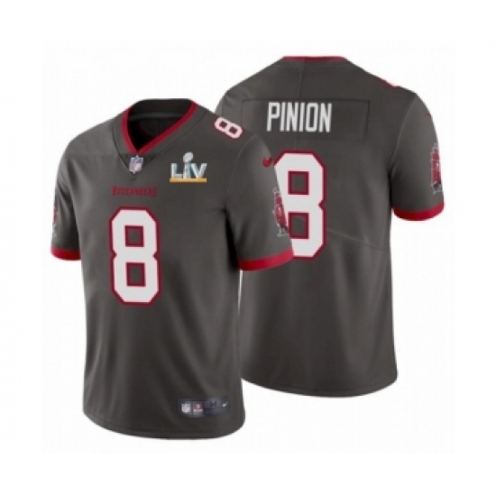 Women's Tampa Bay Buccaneers #8 Bradley Pinion Pewter 2021 Super Bowl LV Jersey - Ujersey