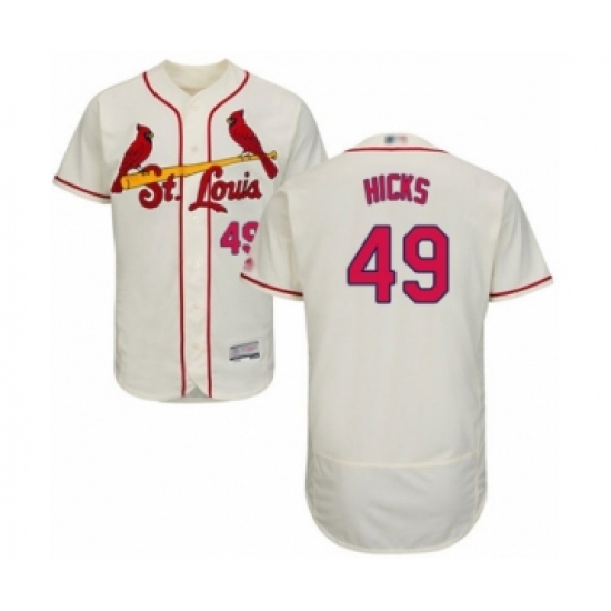 Men's St. Louis Cardinals #49 Jordan Hicks Cream Alternate Flex Base Authentic Collection Baseball Player Jersey - Ujersey
