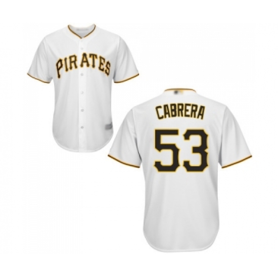 Men's Pittsburgh Pirates #53 Melky Cabrera Replica White Home Cool Base Baseball Jersey - Ujersey
