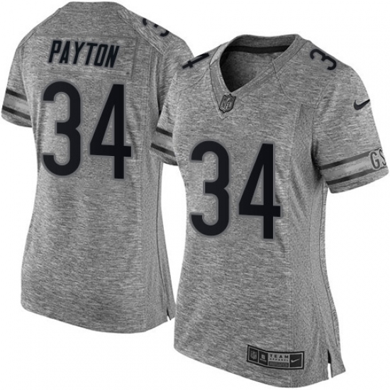 Women's Nike Chicago Bears #34 Walter Payton Limited Gray Gridiron NFL Jersey - Ujersey