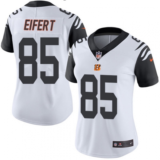 Women's Nike Cincinnati Bengals #85 Tyler Eifert Limited White Rush Vapor Untouchable NFL Jersey - Ujersey