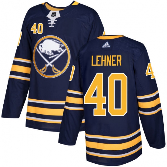 Men's Adidas Buffalo Sabres #40 Robin Lehner Authentic Navy Blue Home NHL Jersey - Ujersey