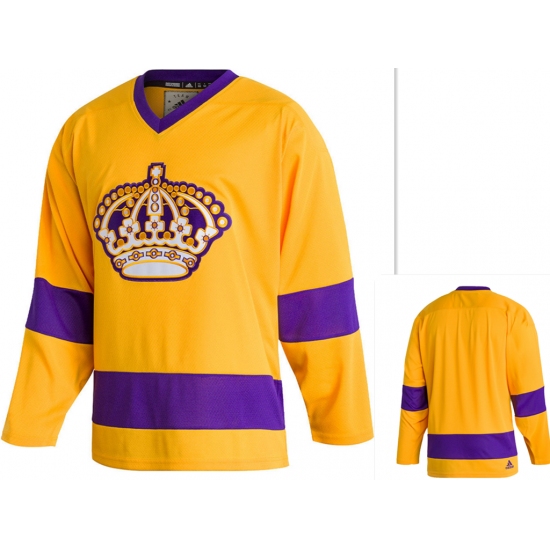 Men's Los Angeles Kings Blank Yellow Adidas Stitched Hockey Jersey - Ujersey