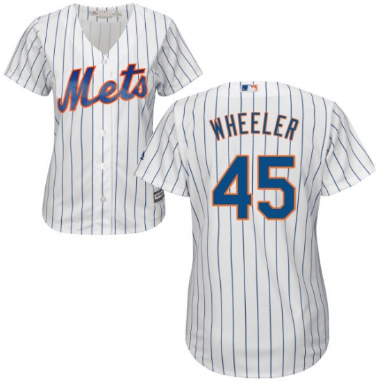 Women's Majestic New York Mets #45 Zack Wheeler Replica White Home Cool Base MLB Jersey - Ujersey