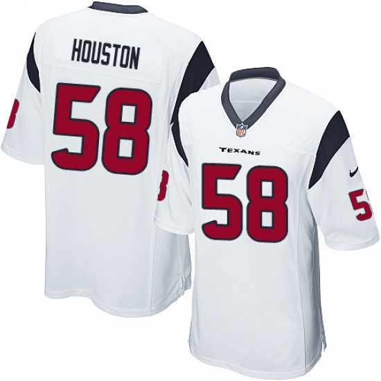 Men's Nike Houston Texans #58 Lamarr Houston Game White NFL Jersey - Ujersey