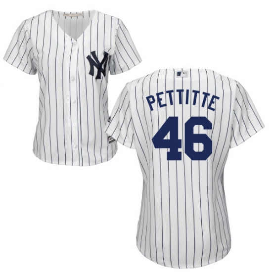 Women's Majestic New York Yankees #46 Andy Pettitte Replica White Home MLB Jersey - Ujersey